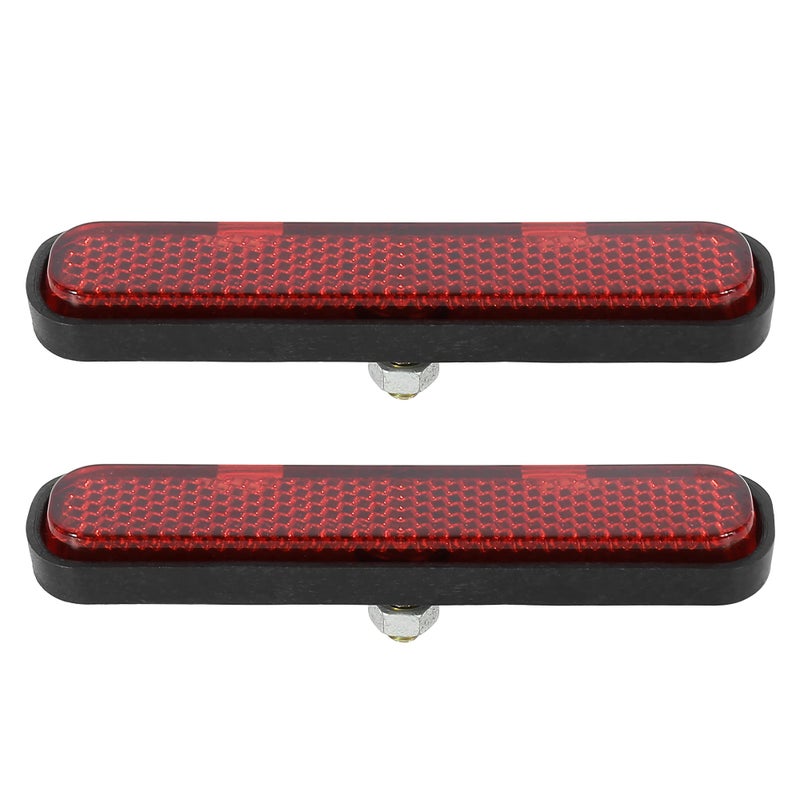 F FIERCE CYCLE Pair M5 or M6 Red Oval Universal Screw Mount Reflective Warning Reflector for Motorcycle Bike - Image 1